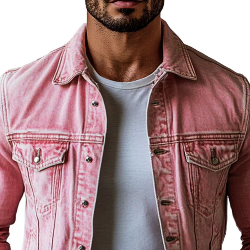 Vintage Herrenjeansjacke Patryk mit vielen Taschen und gewaschenen Klappen