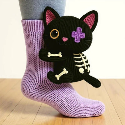 Lina | 3D-Stricksocken mit Tiermotiven