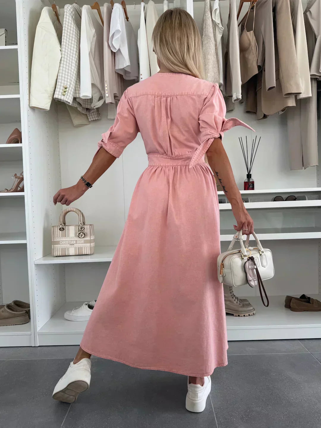 Louise - Leuchtendes Denim-Kleid