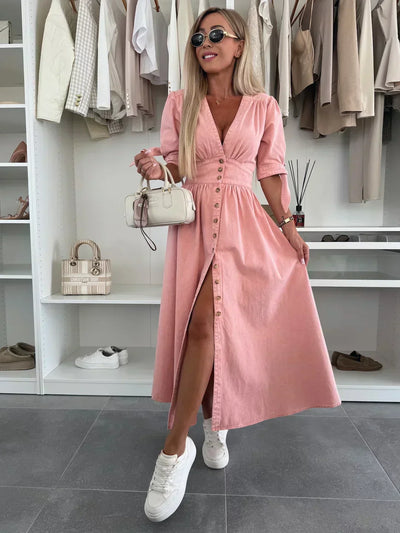 Louise - Leuchtendes Denim-Kleid