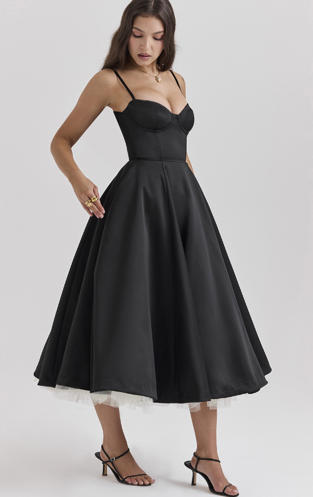 Jessica - Midikleid mit Satin-Bustier