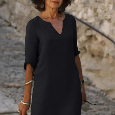 Hendrika™ | V-Ausschnitt Kleid, das den Bauch bedeckt