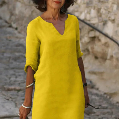 Hendrika™ | V-Ausschnitt Kleid, das den Bauch bedeckt