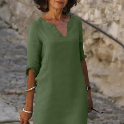 Hendrika™ | V-Ausschnitt Kleid, das den Bauch bedeckt