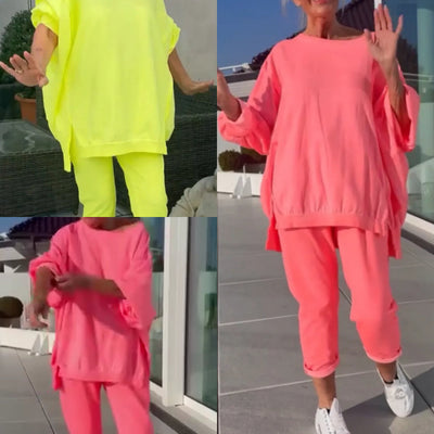 Tessa - Zweiteiliges Damenoberteil mit Rundhalsausschnitt und Hose