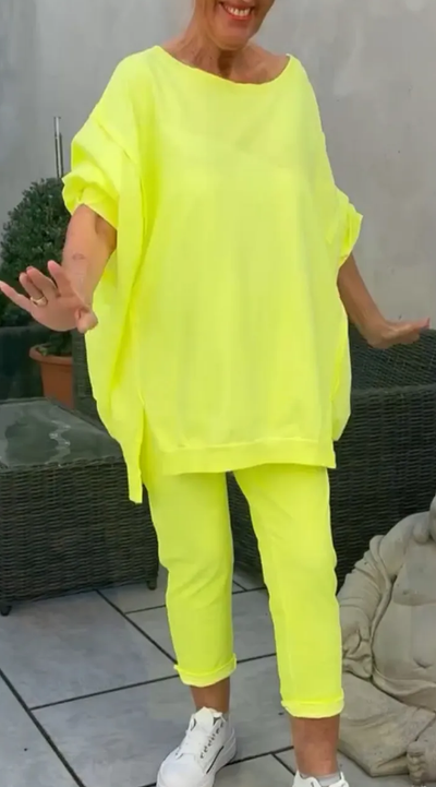 Tessa - Zweiteiliges Damenoberteil mit Rundhalsausschnitt und Hose