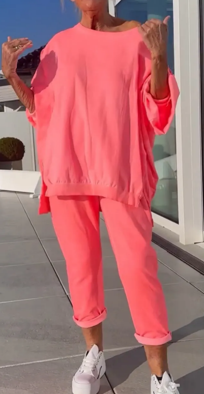 Tessa - Zweiteiliges Damenoberteil mit Rundhalsausschnitt und Hose