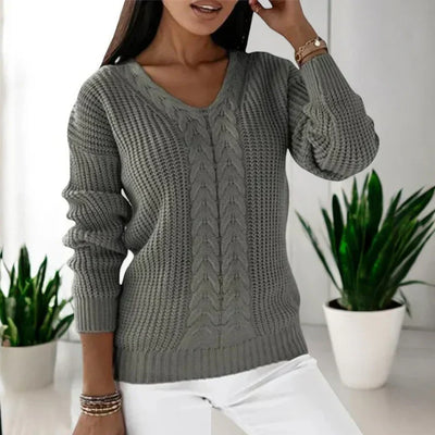 Tessa – Klassischer V-Ausschnitt Pullover