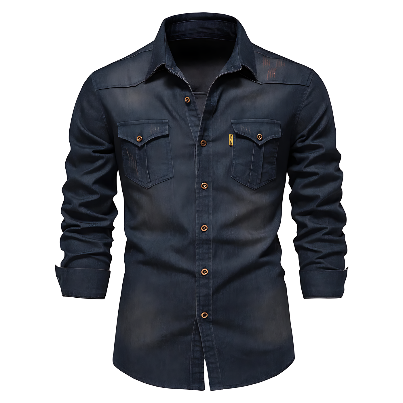 Ruggiero™ - Herren Denim Baumwollhemd