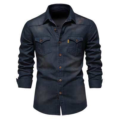 Ruggiero™ - Herren Denim Baumwollhemd