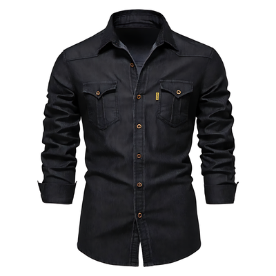 Ruggiero™ - Herren Denim Baumwollhemd
