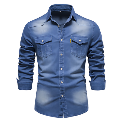 Ruggiero™ - Herren Denim Baumwollhemd
