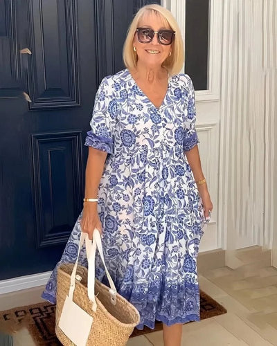 Simone - Elegantes & Farbenfrohes Sommerkleid