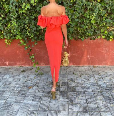 Lory - Schulterfreites Rüschenkleid